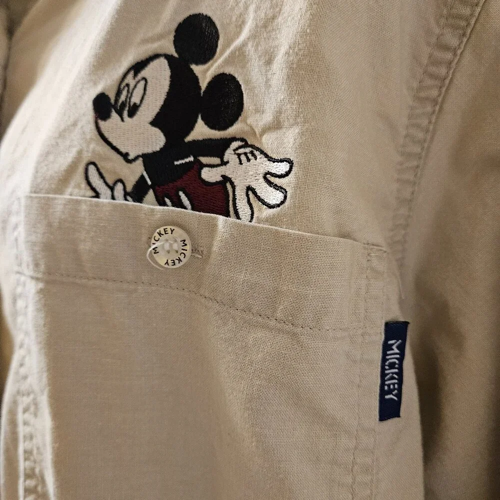 Disney Limited Jerry Leigh Whimsical Safari Mickey & Minnie Kiss Shirt Sz L - Picture 5 of 14